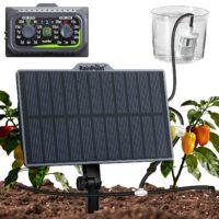 Solar Drip Watering Kit, New Hose for Even Water Distribution, Automatic Irrigation Kit for Balconies with 90 Timer Modes + 15 m Hose, Anti-Siphon
